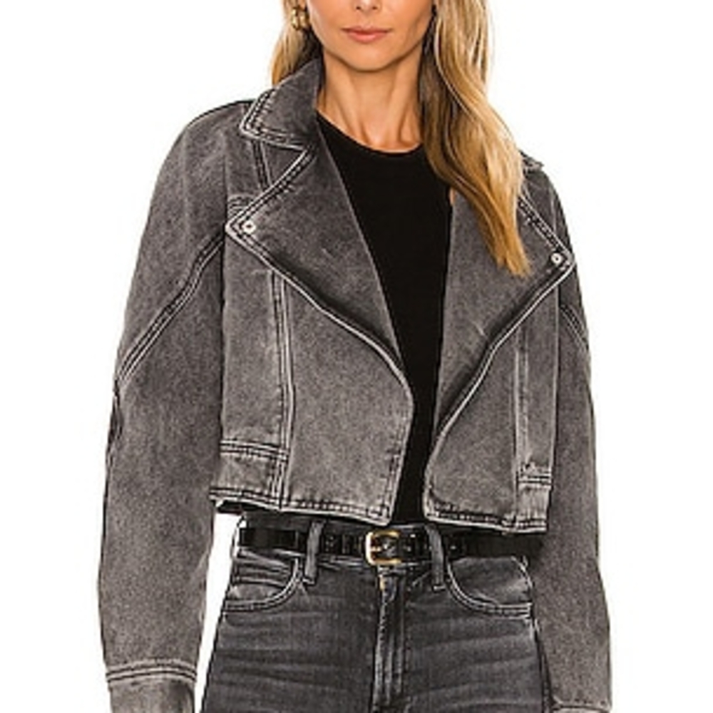Revolve Women's Gray Denim Jacket